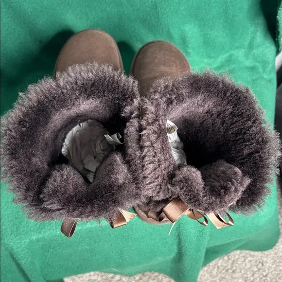 UGG Women's Chocolate Brown Shearling Boots - Picture 9 of 12